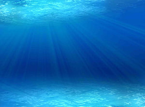 Deep Blue Ocean Underwater Scene With Sunlight Rays HD wallpaper