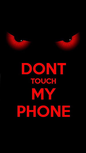 Don't Touch My Phone: Menacing Red Eyes in Darkness HD phone wallpaper