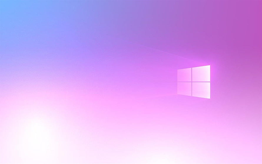 Windows 11 Pink and Purple Gradient Wallpaper with Glowing Logo HD wallpaper