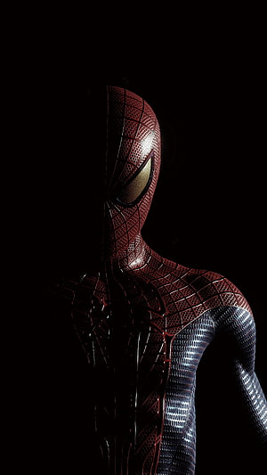 Spider-Man in Stealth Suit Dramatic Lighting, THE AMAZING SPIDER-MAN, spiderman no way home, marvel, superheroes, spiderman, theakazingspiderman HD phone wallpaper