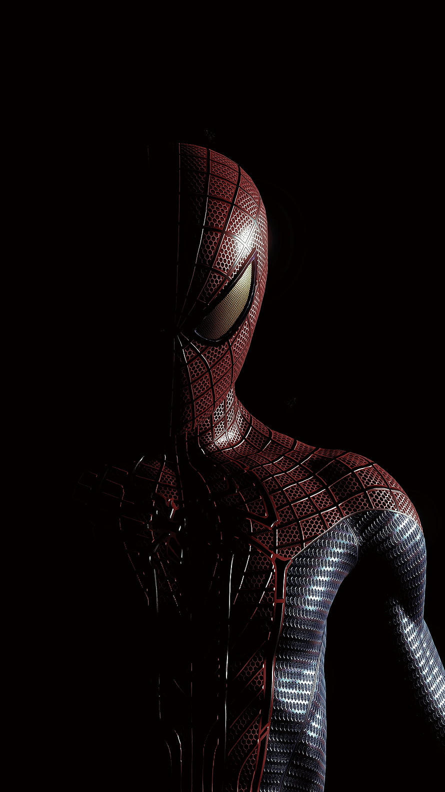 Spider-Man in Stealth Suit Dramatic Lighting, THE AMAZING SPIDER-MAN, spiderman no way home, marvel, superheroes, spiderman, theakazingspiderman HD phone wallpaper