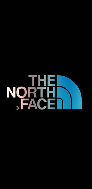 The North Face Brand Logo With Gradient Blue Quarter Dome Icon On Black Background HD phone wallpaper