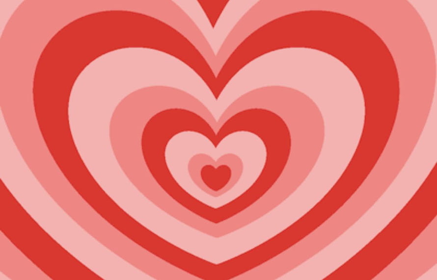 Concentric Red and Pink Heart Pattern Minimalist Valentine Design HD wallpaper