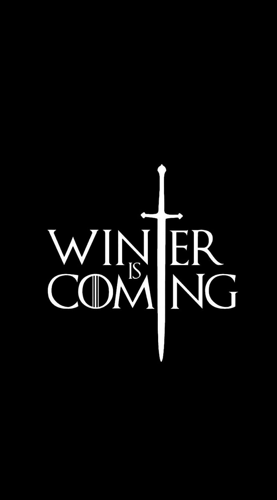 Game of Thrones Winter Is Coming Sword Logo on Black Background HD phone wallpaper