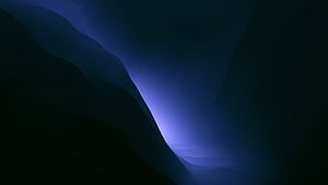 Dark Blue Mountain Silhouettes with Soft Purple Glow in Misty Valley HD wallpaper