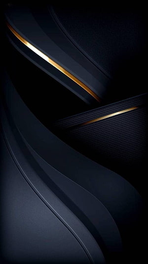 Sleek Dark Blue Curves with Gold Accent Lines Abstract Minimalist Design HD phone wallpaper