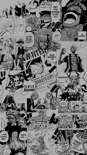 One Piece Manga Panel Collage Featuring Monkey D Luffy Yamato And Straw Hat Crew Moments, One Piece, Sanji, Ace, Law, Luffy, Ussop, Zoro, Nami, Chopper, Manga, Yamato HD phone wallpaper
