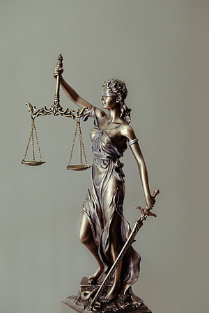 Bronze Lady Justice Statue Holding Scales and Sword HD phone wallpaper