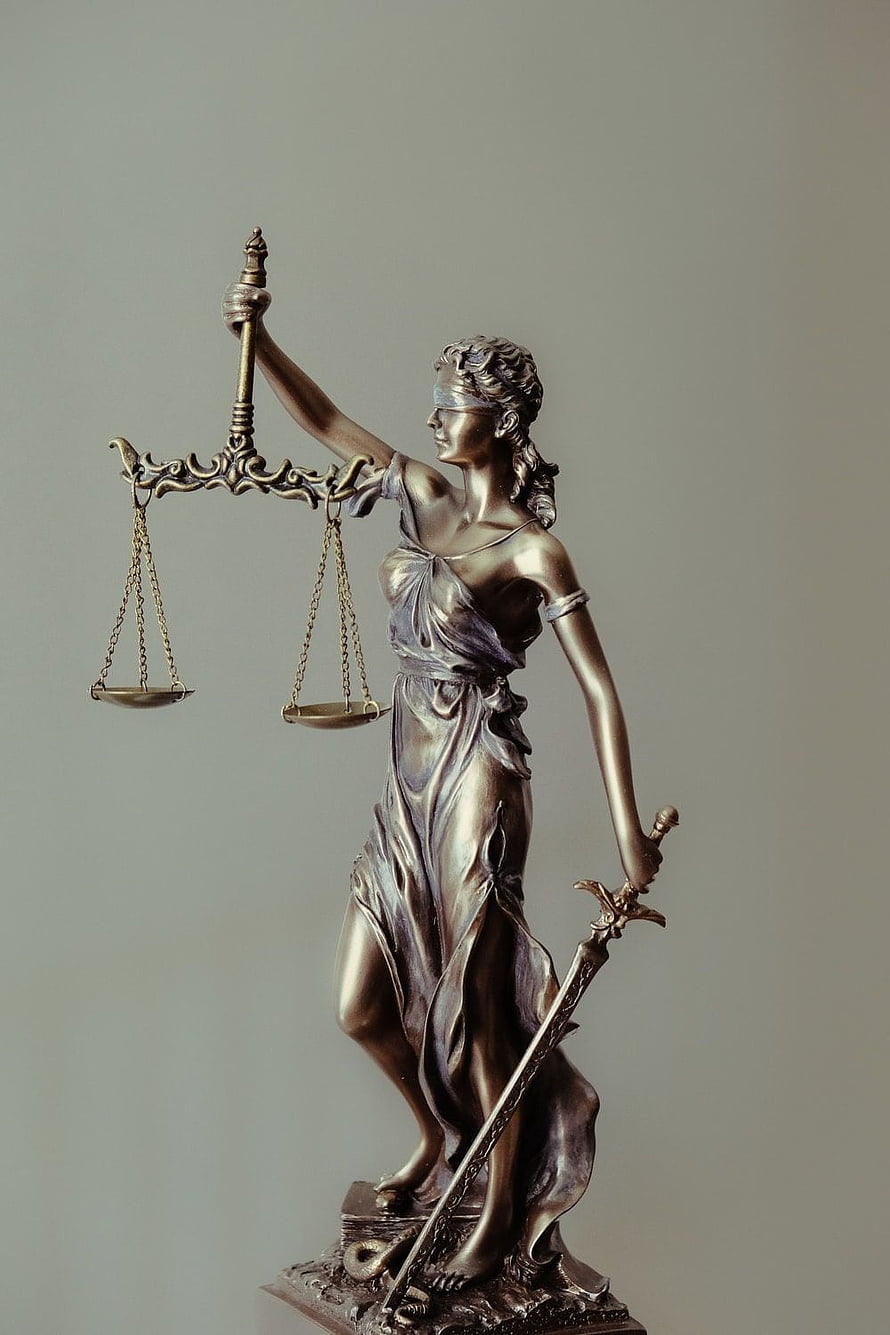Bronze Lady Justice Statue Holding Scales and Sword HD phone wallpaper
