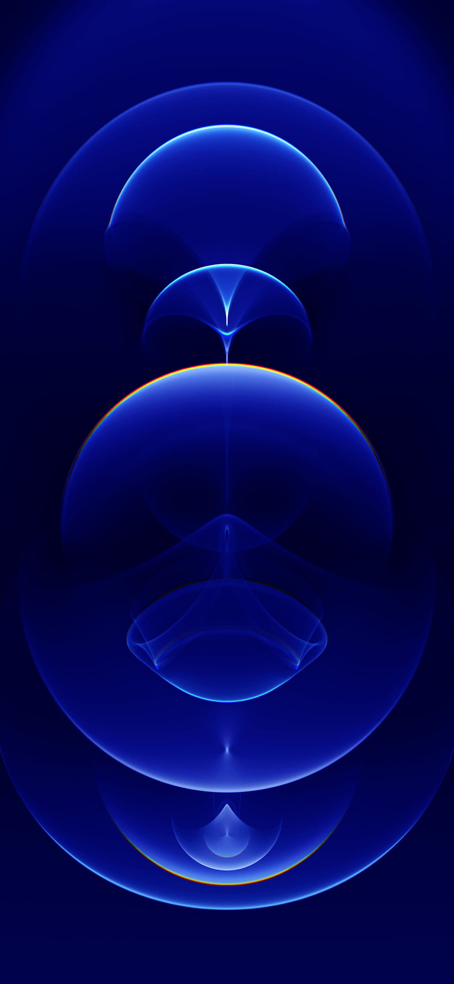 Abstract Blue Geometric Spheres with Neon Orange Accents on Dark Background HD phone wallpaper