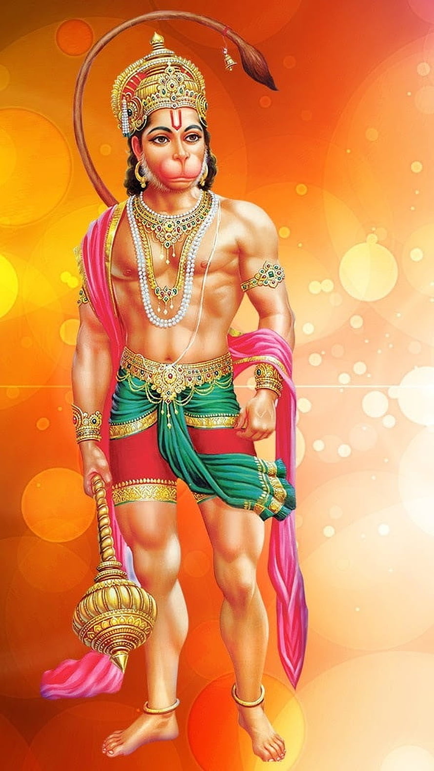 Hanuman Jayanti Digital Art of the Monkey God Holding a Gada Mace, Jay Hanuman, Hanuman Jayanti HD phone wallpaper