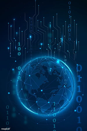 Futuristic Global Network Technology with Binary Code and Circuit Board Design HD phone wallpaper