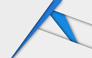 Minimalist Blue and White Geometric Design with Diagonal Lines and Soft Shadows HD wallpaper