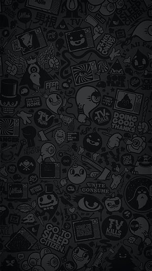 Go to Sleep Citizen Villain Sticker Bomb Pattern Wallpaper HD phone wallpaper