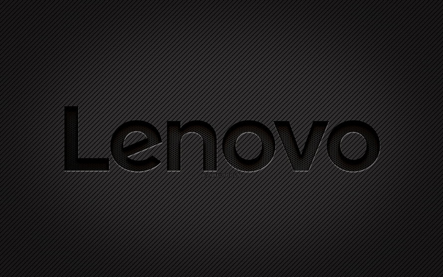Lenovo Logo on Dark Carbon Fiber Texture Background HD wallpaper