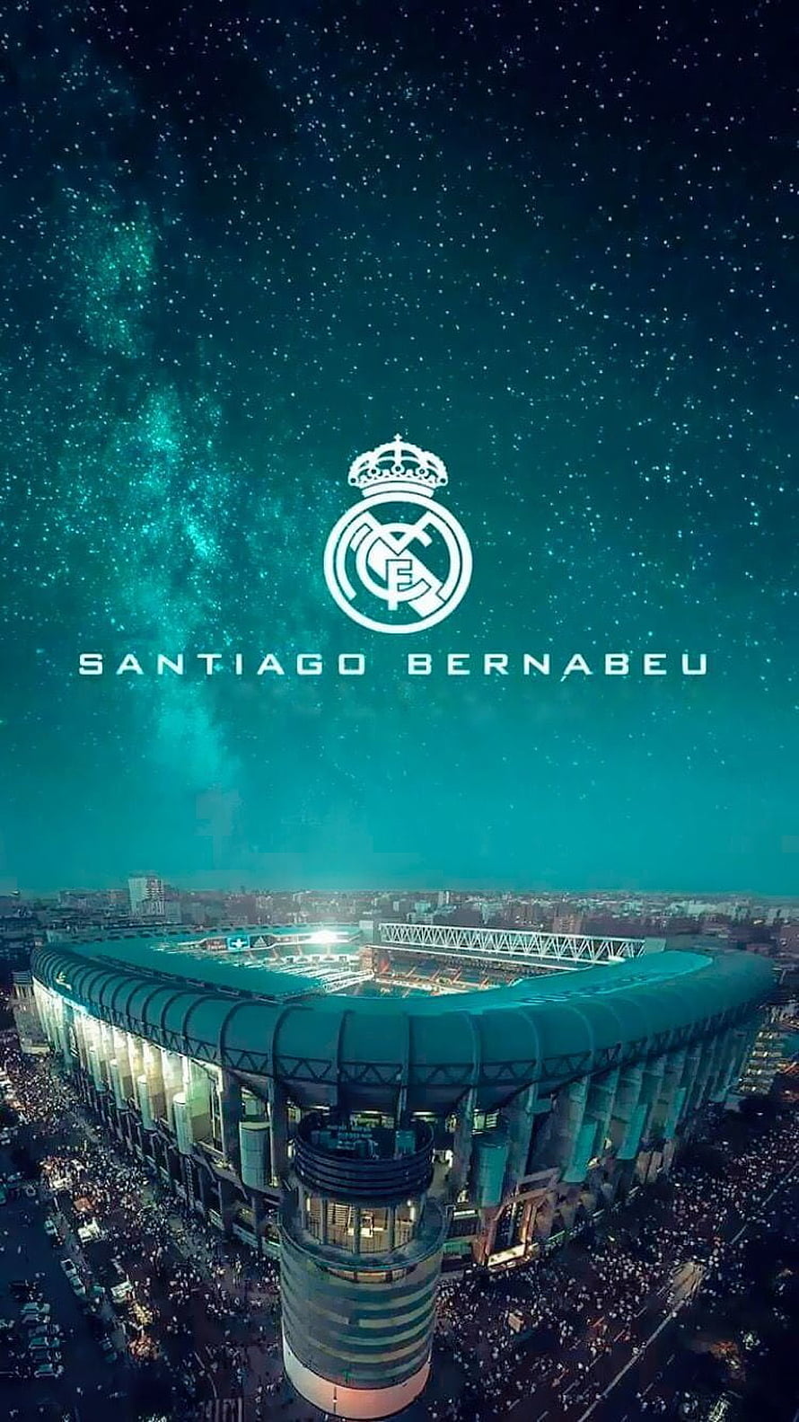 Real Madrid Santiago Bernabeu Stadium Night Sky Wallpaper HD phone wallpaper