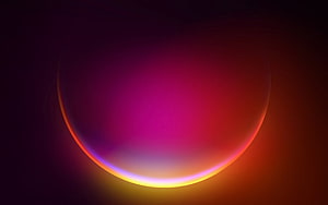 Windows 11 Default Wallpaper Featuring a Glowing Purple and Orange Neon Sphere HD wallpaper