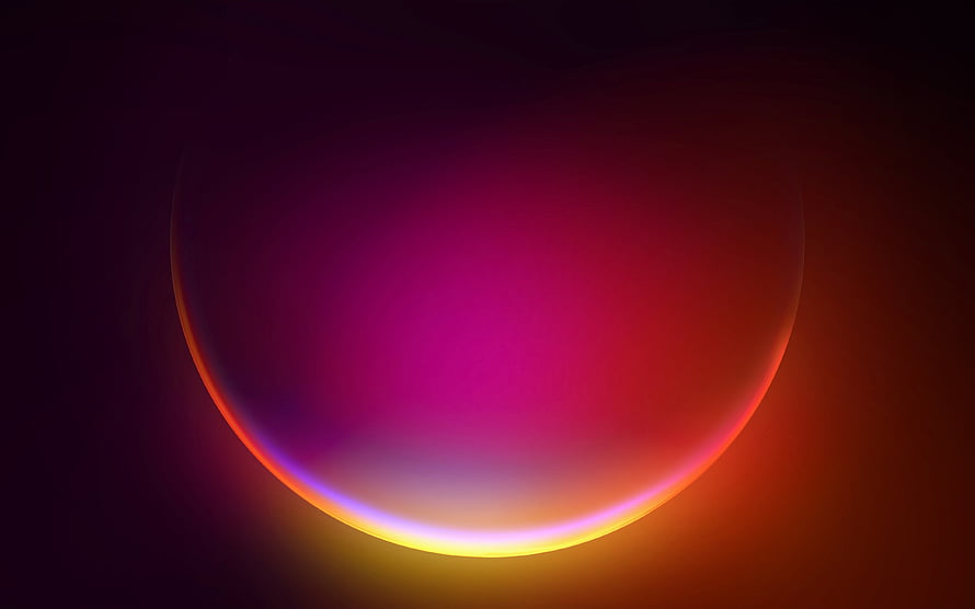 Windows 11 Default Wallpaper Featuring a Glowing Purple and Orange Neon Sphere HD wallpaper