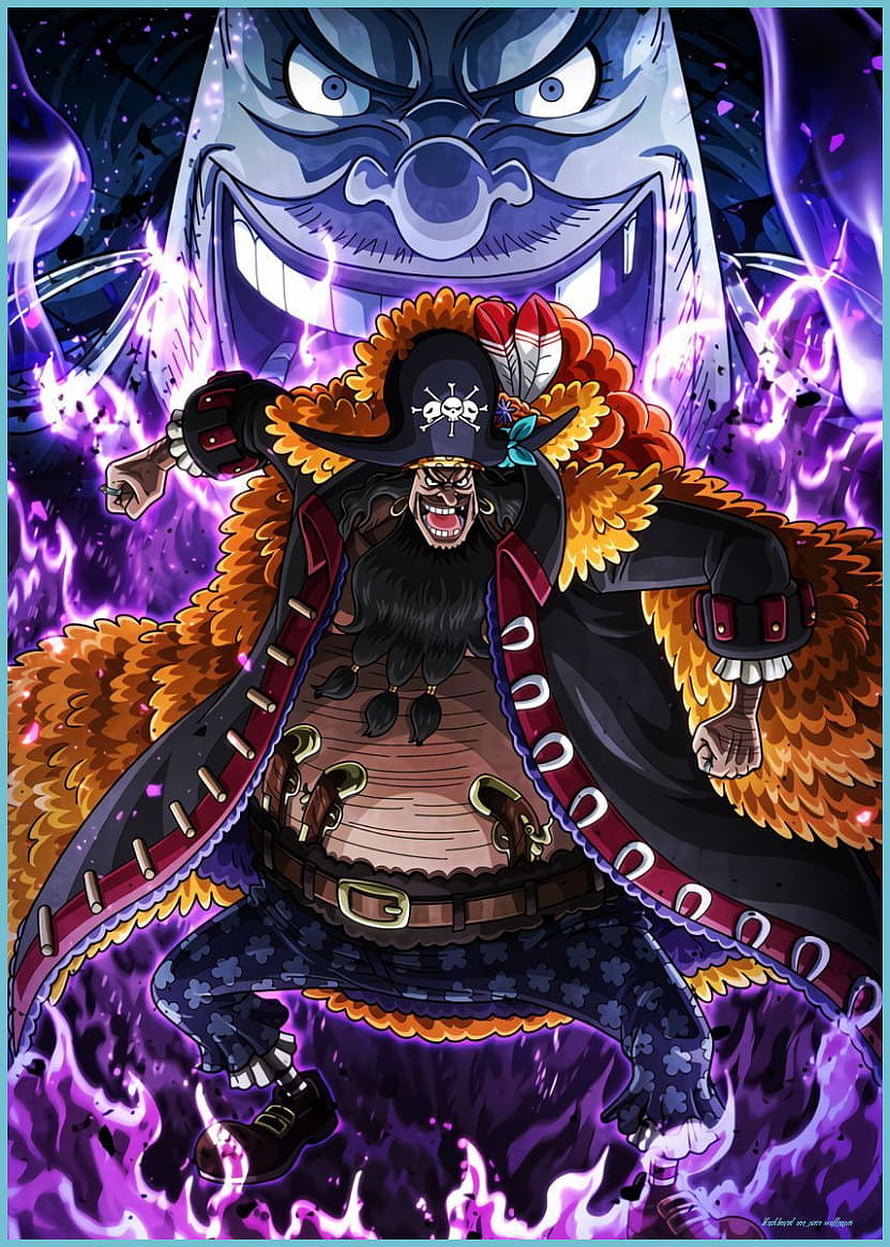 Marshall D. Teach Blackbeard One Piece Anime Character With Purple Haki Aura HD phone wallpaper