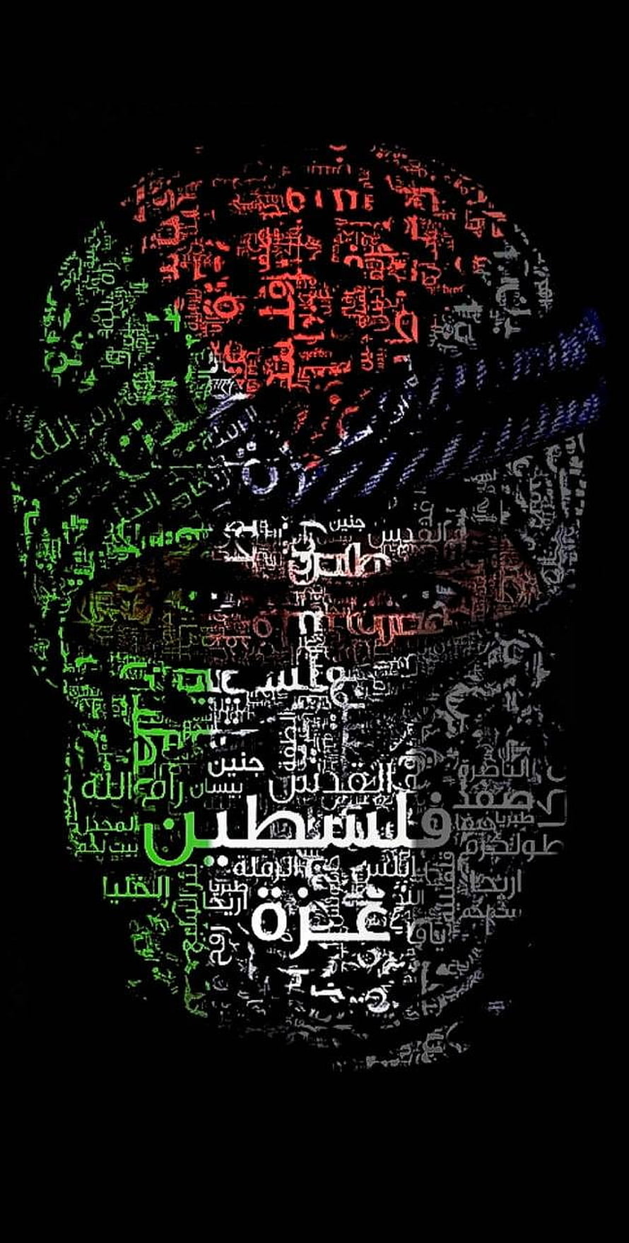 Palestine Flag Typography Art With Arabic Text And Black Background HD phone wallpaper