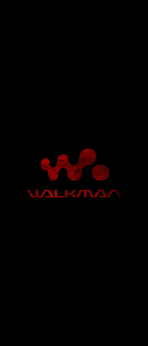 Sony Walkman Red Logo on Black Background Minimalist Design, Walkman, Sony HD phone wallpaper