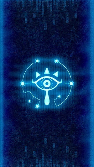 The Legend of Zelda Tears of the Kingdom Sheikah Eye Symbol Blue Neon Wallpaper HD phone wallpaper