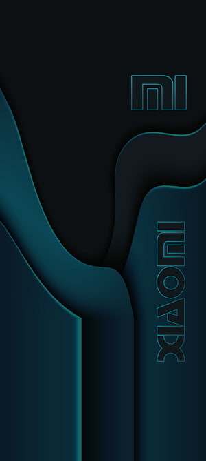 Xiaomi Abstract Blue Wave Wallpaper HD phone wallpaper