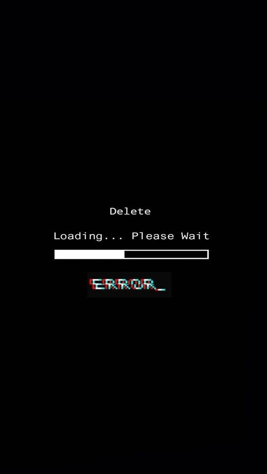 Minimalist Glitch Error Loading Bar Aesthetic Wallpaper HD phone wallpaper