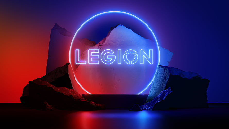 Legion TV Series Neon Logo Wallpaper With Glowing Blue Circle And Red Background HD wallpaper