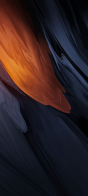 Abstract Orange and Dark Blue Fluid Waves Wallpaper HD phone wallpaper