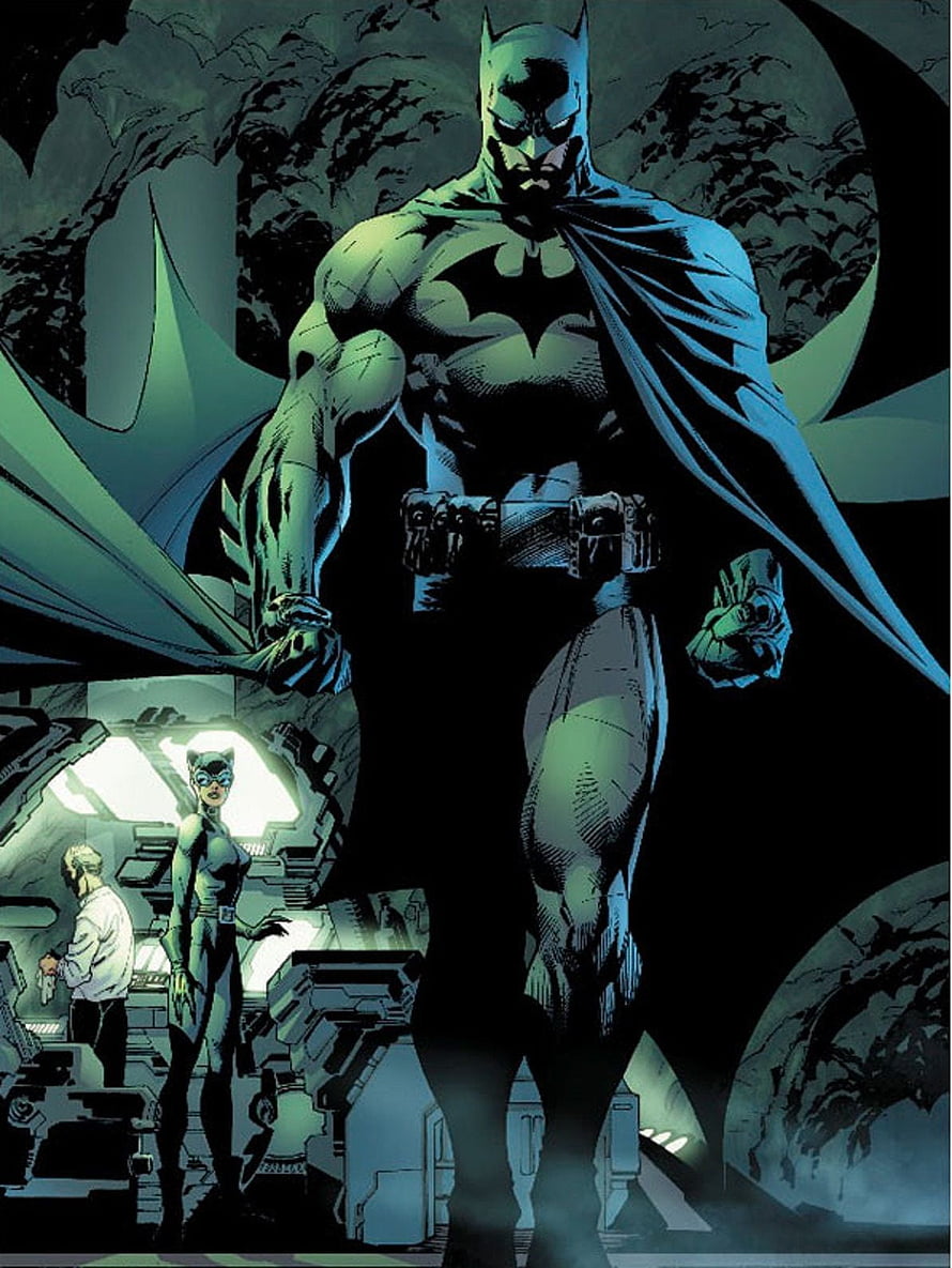 Batman and Catwoman in the Batcave by Jim Lee, DC Comics Artwork, Batman Art by Jim Lee. Dc comics artwork, Fantasy posters, Batman hush HD phone wallpaper