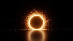 Doctor Strange Portal with Golden Energy Ring and Dark Reflection HD wallpaper