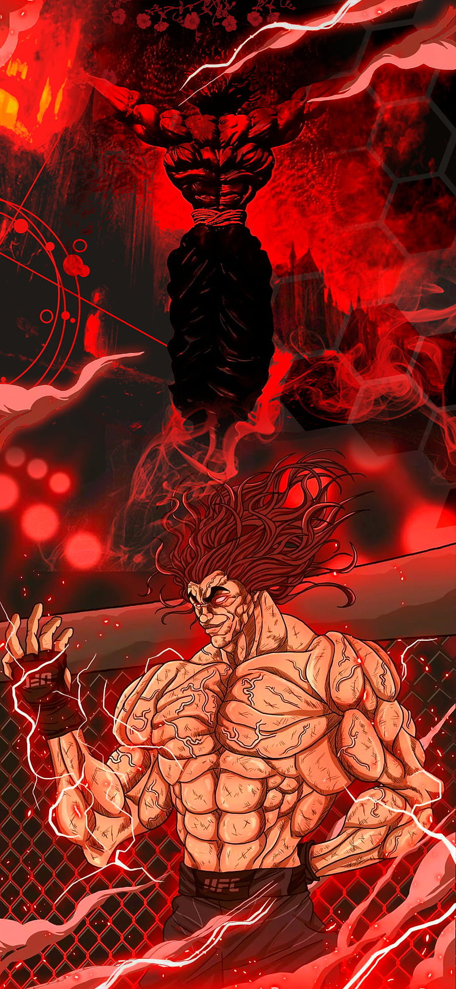 Yoriichi Tsugikuni Demon Slayer Anime Character Red Aura HD phone wallpaper