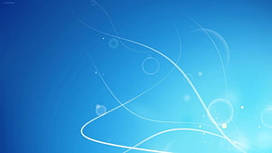 Elegant Light Blue Abstract Background with Flowing White Lines and Soft Bubbles HD wallpaper