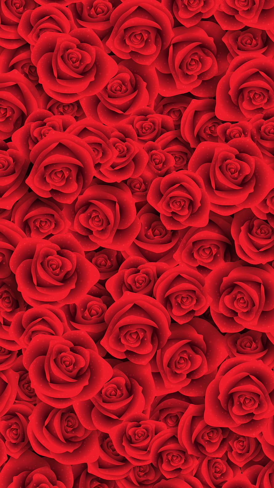Vibrant Red Rose Pattern Wallpaper With Soft Shadows And Delicate Petal Details HD phone wallpaper