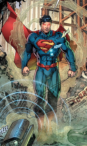 Superman Standing in Destroyed Cityscape with Sonic Disruptor Device, New 52. Superman art, Steel dc comics, Superman HD phone wallpaper