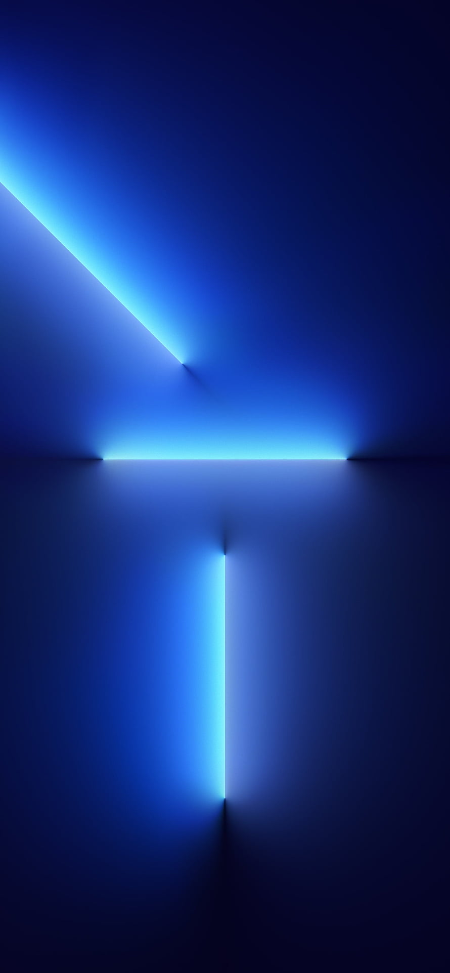 Abstract Blue Geometric Light Rays Forming T Shape On Dark Background HD phone wallpaper