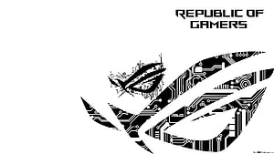 Republic of Gamers ROG Eye Logo with Circuit Board Pattern HD wallpaper