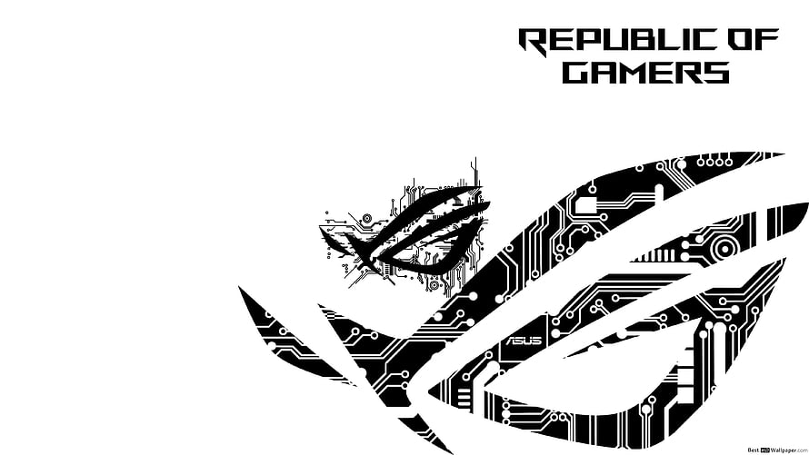 Republic of Gamers ROG Eye Logo with Circuit Board Pattern HD wallpaper