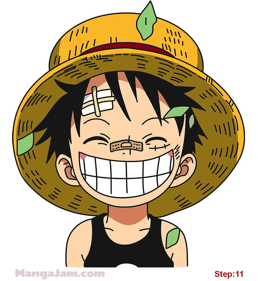 Young Monkey D. Luffy from One Piece in a Wide Grin Wearing His Straw Hat HD phone wallpaper