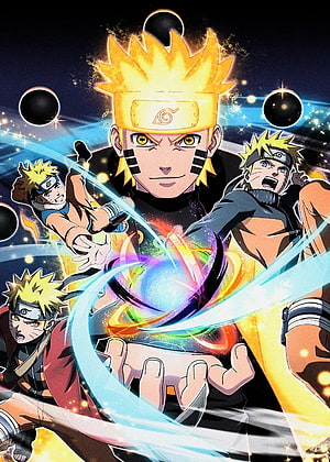 Naruto Uzumaki Shippuden Anime Poster with Rasengan and Sage Mode HD phone wallpaper