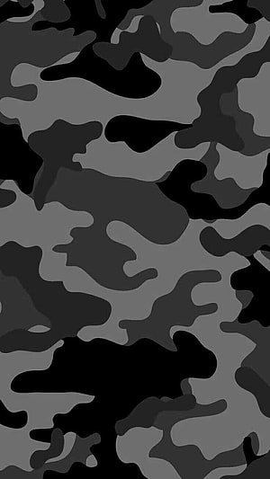 Dark Monochrome Camouflage Pattern with Black and Grey Abstract Shapes HD phone wallpaper