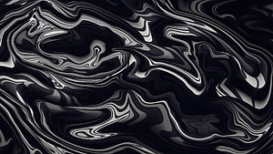Monochrome Liquid Marble Abstract Flowing Ink Pattern HD wallpaper