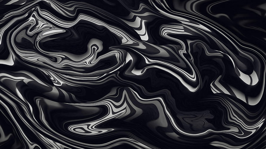 Monochrome Liquid Marble Abstract Flowing Ink Pattern HD wallpaper
