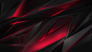Abstract Red and Black Geometric Background with Neon Lines HD wallpaper