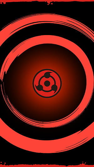 Naruto Uchiha Clan Sharingan Eye Symbol Minimalist Red and Black Anime Wallpaper HD phone wallpaper