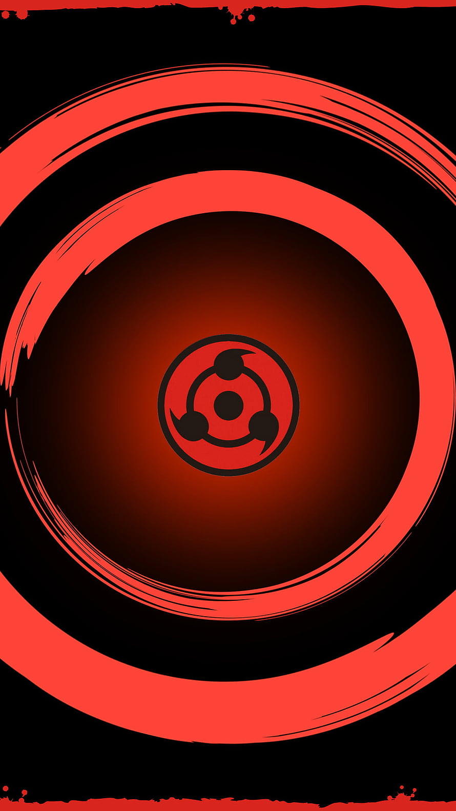Naruto Uchiha Clan Sharingan Eye Symbol Minimalist Red and Black Anime Wallpaper HD phone wallpaper