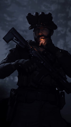 Captain Price Smoking Cigarette in Tactical Gear from Call of Duty Modern Warfare HD phone wallpaper