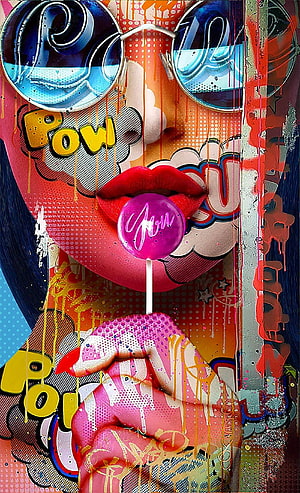 Pop Art Portrait of Woman with Sunglasses and Lollipop, Pop Heroines: Cool Artworks by Monika Nowak. Inspiration Grid. Pop art , Pop art drawing, Pop art illustration, African Pop Art HD phone wallpaper