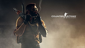 Counter-Strike Global Offensive Character with AK-47 and Cigarette HD wallpaper